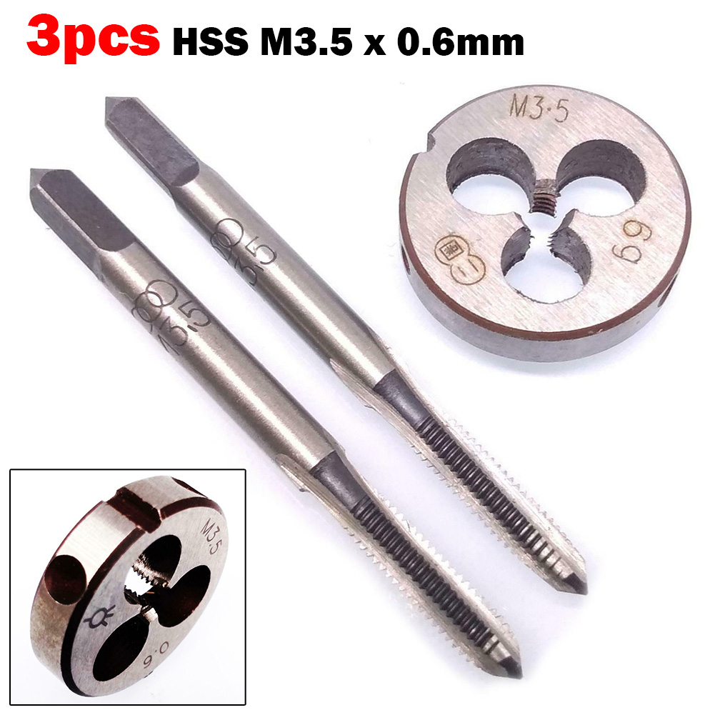 Tap Die Set - 3pcs/set HSS For M3.5 X 0.6mm
