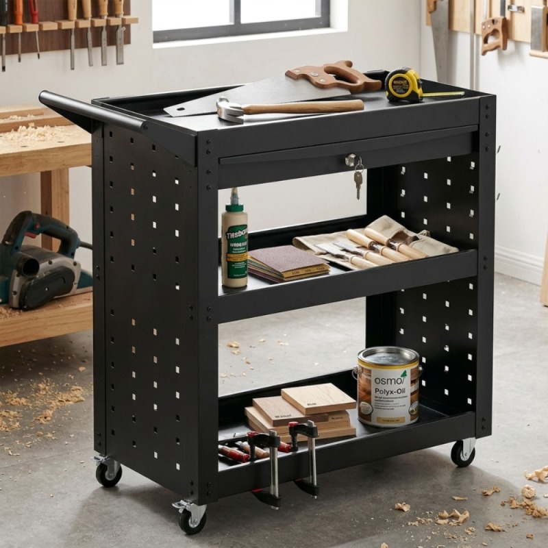 Tool cart with lockable wheels - đánh giá và giá Workshop Tools List