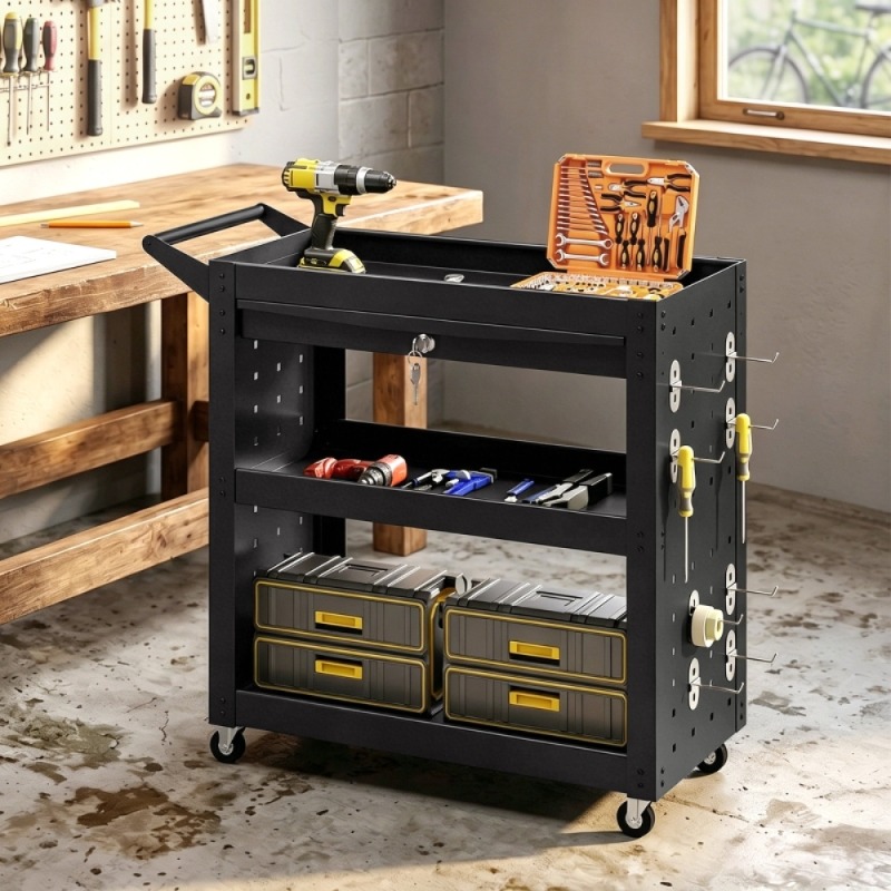 Tool cart with lockable wheels - đánh giá và giá Workshop Tools List